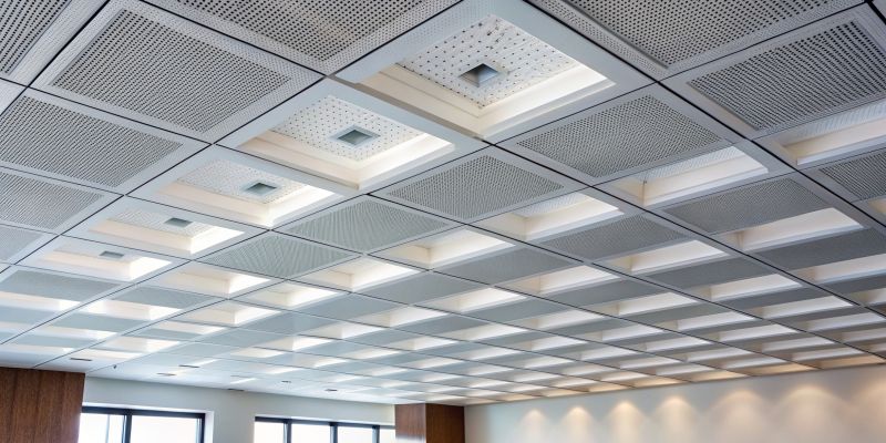 Many ceiling tiles are designed to absorb sound, reducing noise levels